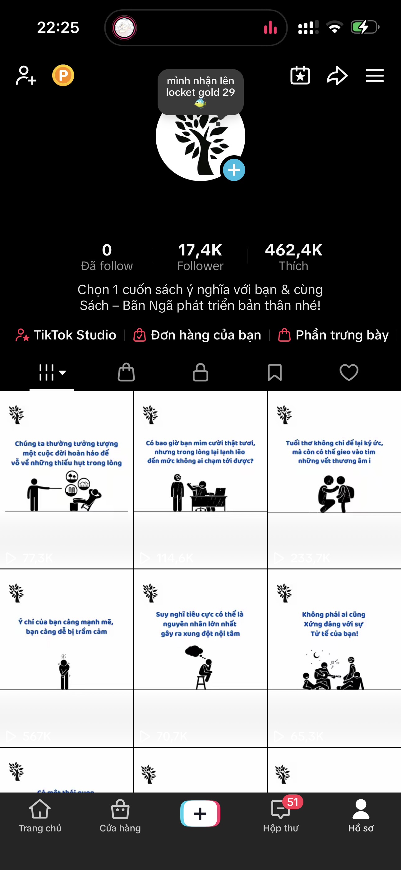 Kênh TikTok 17.400 Follow