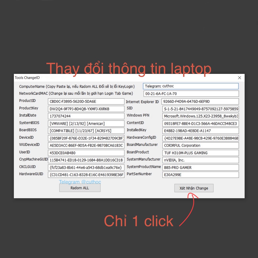 Thay đổi thông tin máy tính