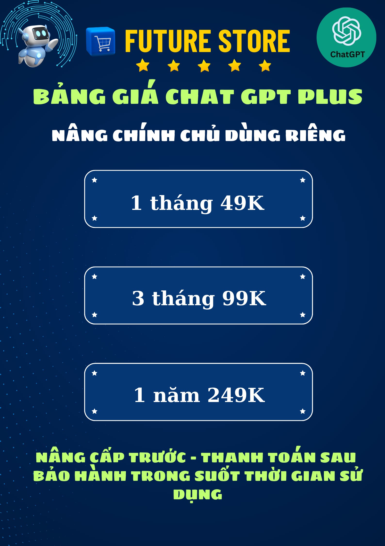 TÀI KHOẢN CHATGPT PLUS CHÍNH CHỦ